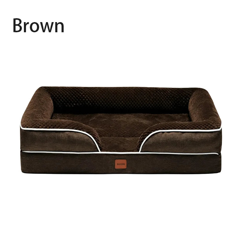 Orthopedic Dog Bed with Memory Foam & Egg-Crate Foam, Washable Waterproof Cover, Non-Slip Pet Couch for Small Medium Dogs, 4 Sizes