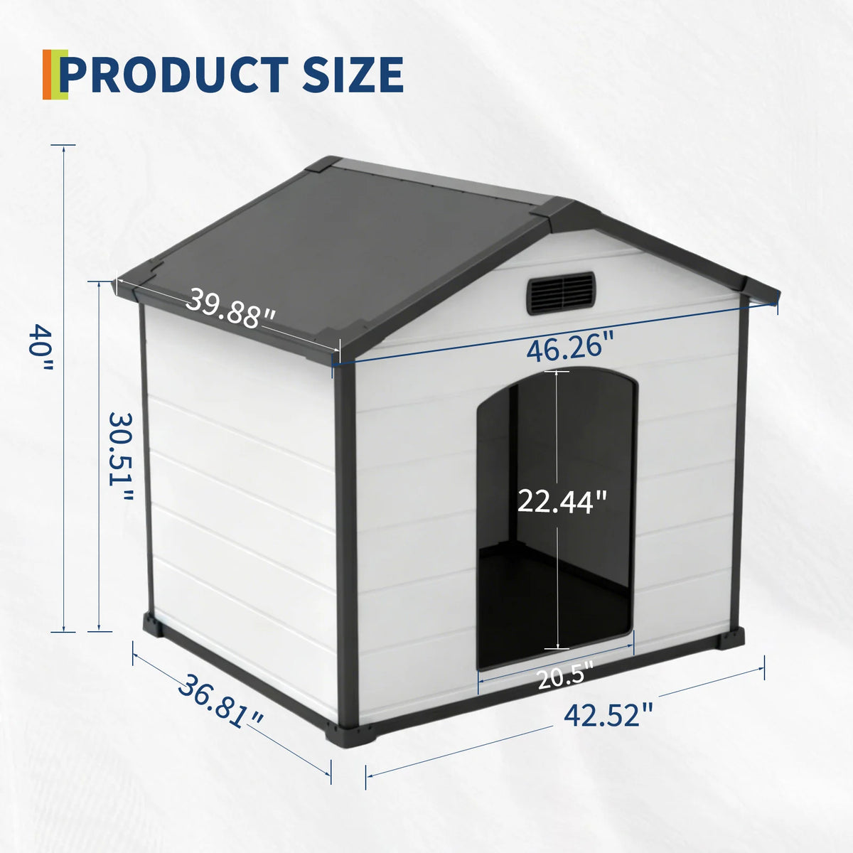 Waterproof Plastic Dog House With Removable Roof And Ventilation