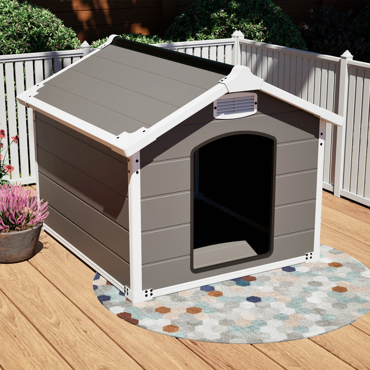 Heavy Duty Waterproof Dog House With Ventilated Easy Clean Design