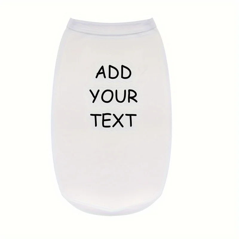 Custom Personalized Text Pet Tank Top Sleeveless Vest Lightweight Dog Cat T-Shirt Clothes For Small Medium Pets Supply