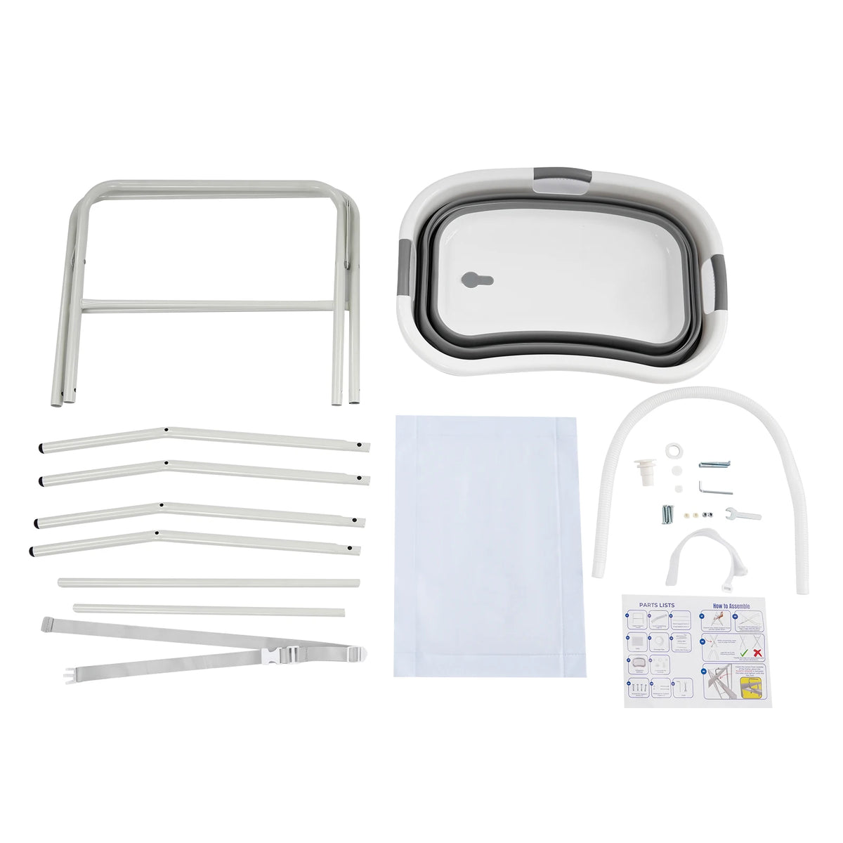 Collapsible Elevated Dog Bath Tub With Drainage Pet Grooming Station