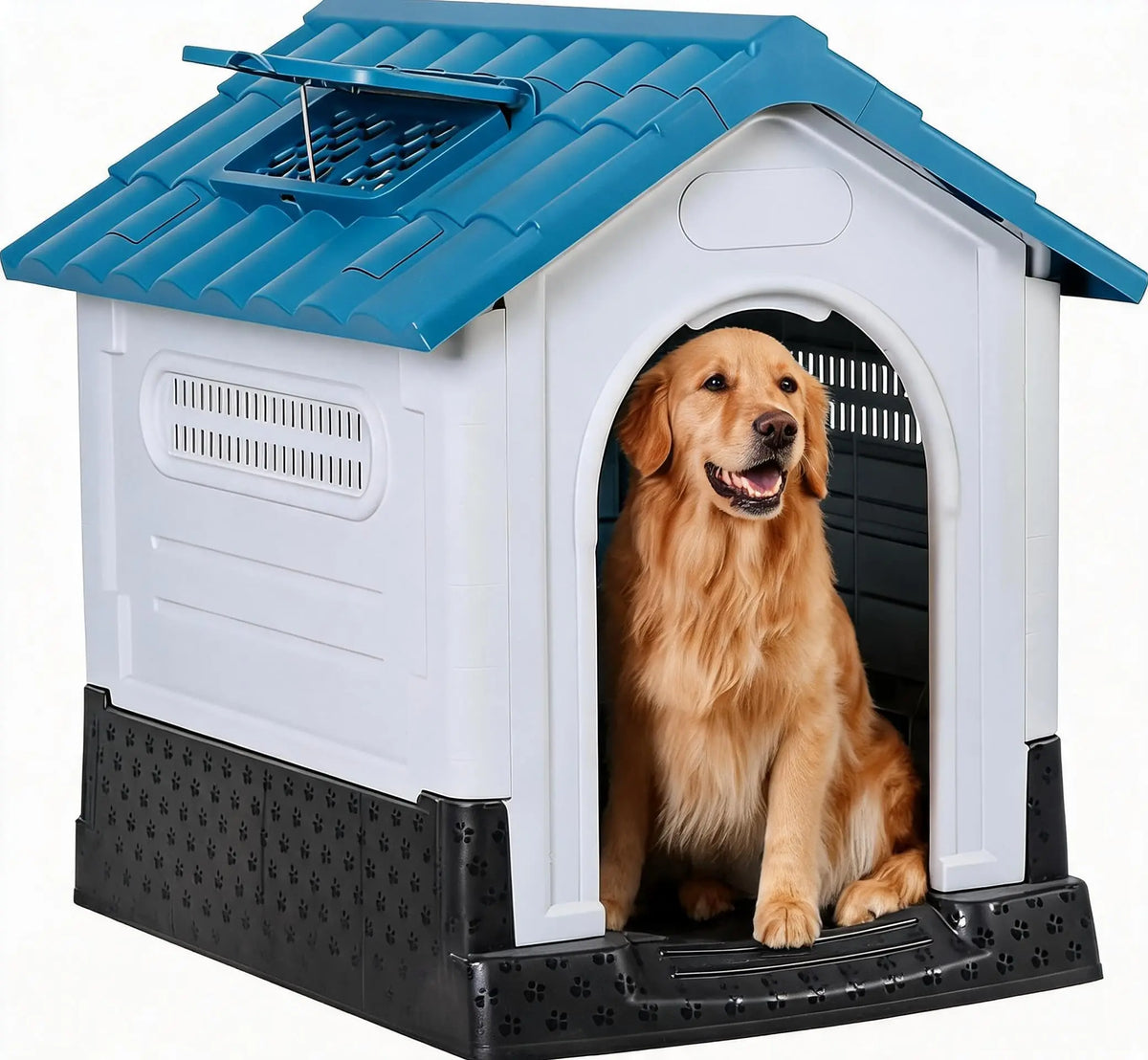 TWISTER CK Waterproof Two Door Dog House With Fold Out Porch