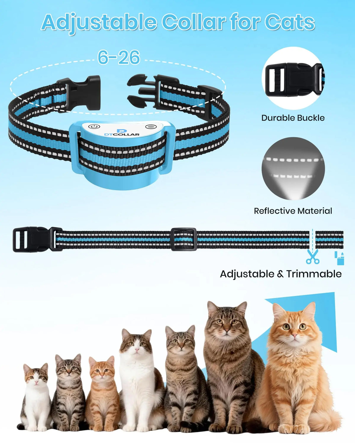 PaiPaitek Wireless Cat Training Collar With Long Range Remote Control