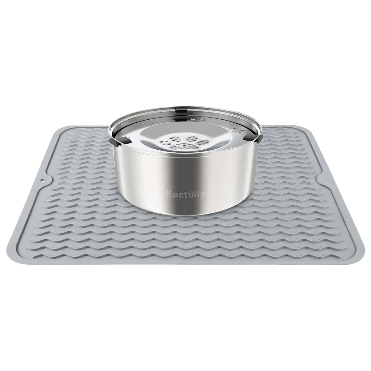 Kactoily 3L/101oz Stainless Steel Slow Drinking Dog Water Bowl, No-Spill & Splash-Proof Water Bowl for Medium & Large Dogs, Home, Car & Travel