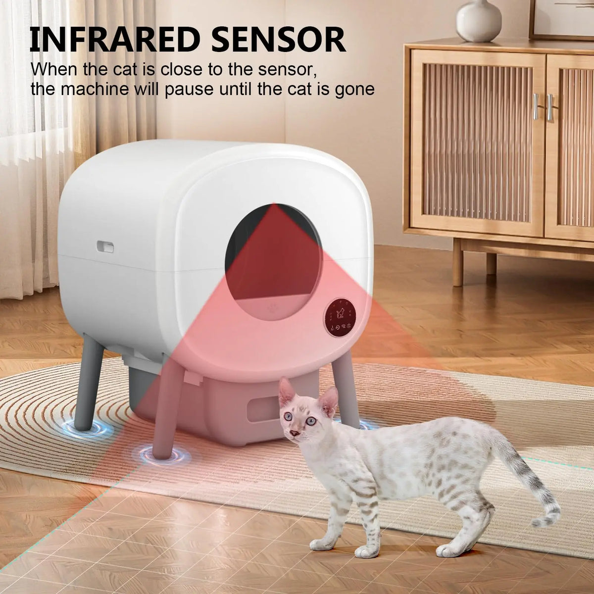 Smart Automatic Cat Litter Box With App Control Safety Sensors