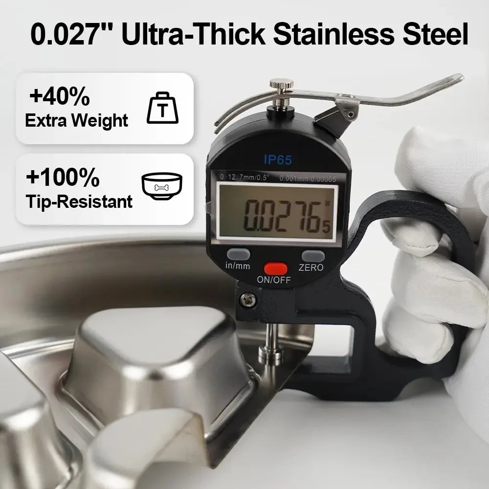 Kactoily 304 Stainless Steel Slow Feeder Dog Bowl - 2.5-Cup Non-Slip Raised Metal Bowl for Medium-Large Dogs, Aids Healthy Digestion, Prevents Gulping, Bloating, Easy to Clean, Durable