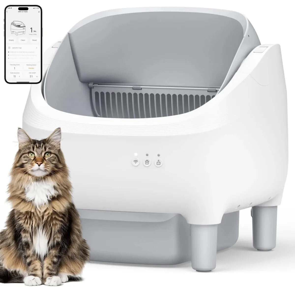 Self Cleaning Automatic Cat Litter Box Open Top Multi Cats
