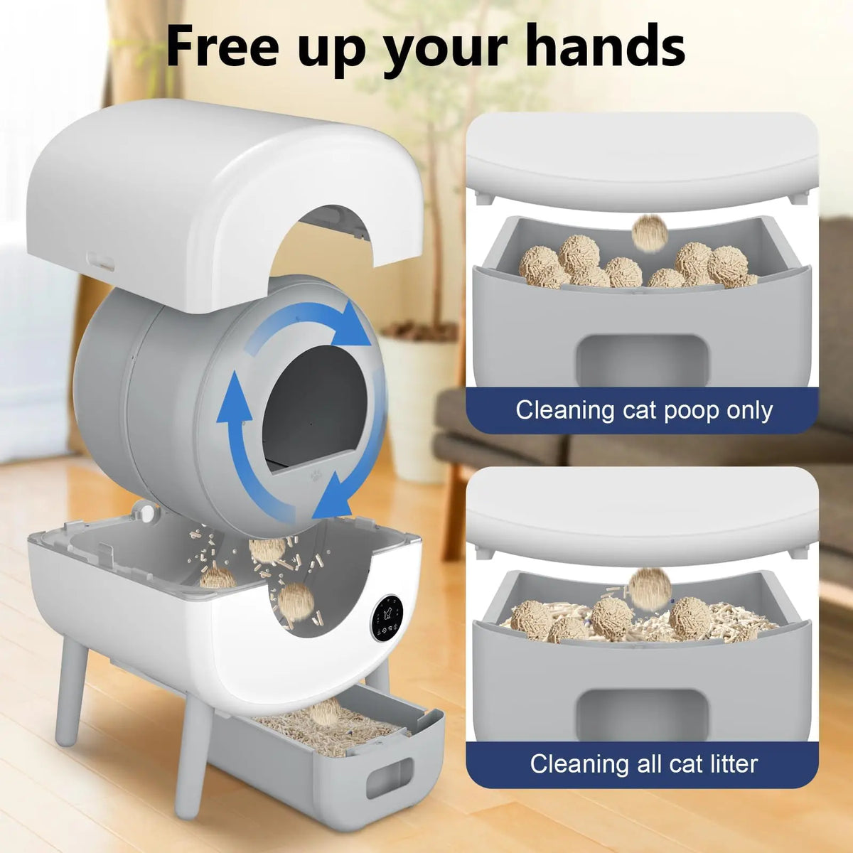 Smart Automatic Cat Litter Box With App Control Safety Sensors