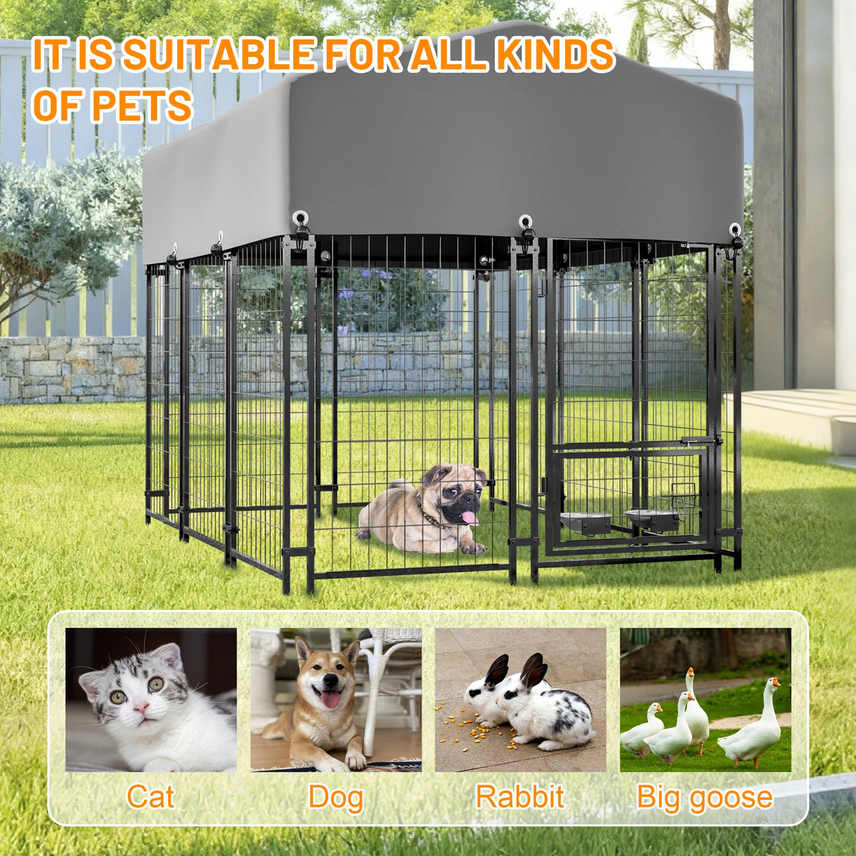 Heavy Duty Welded Wire Dog Kennel With Double Lock System