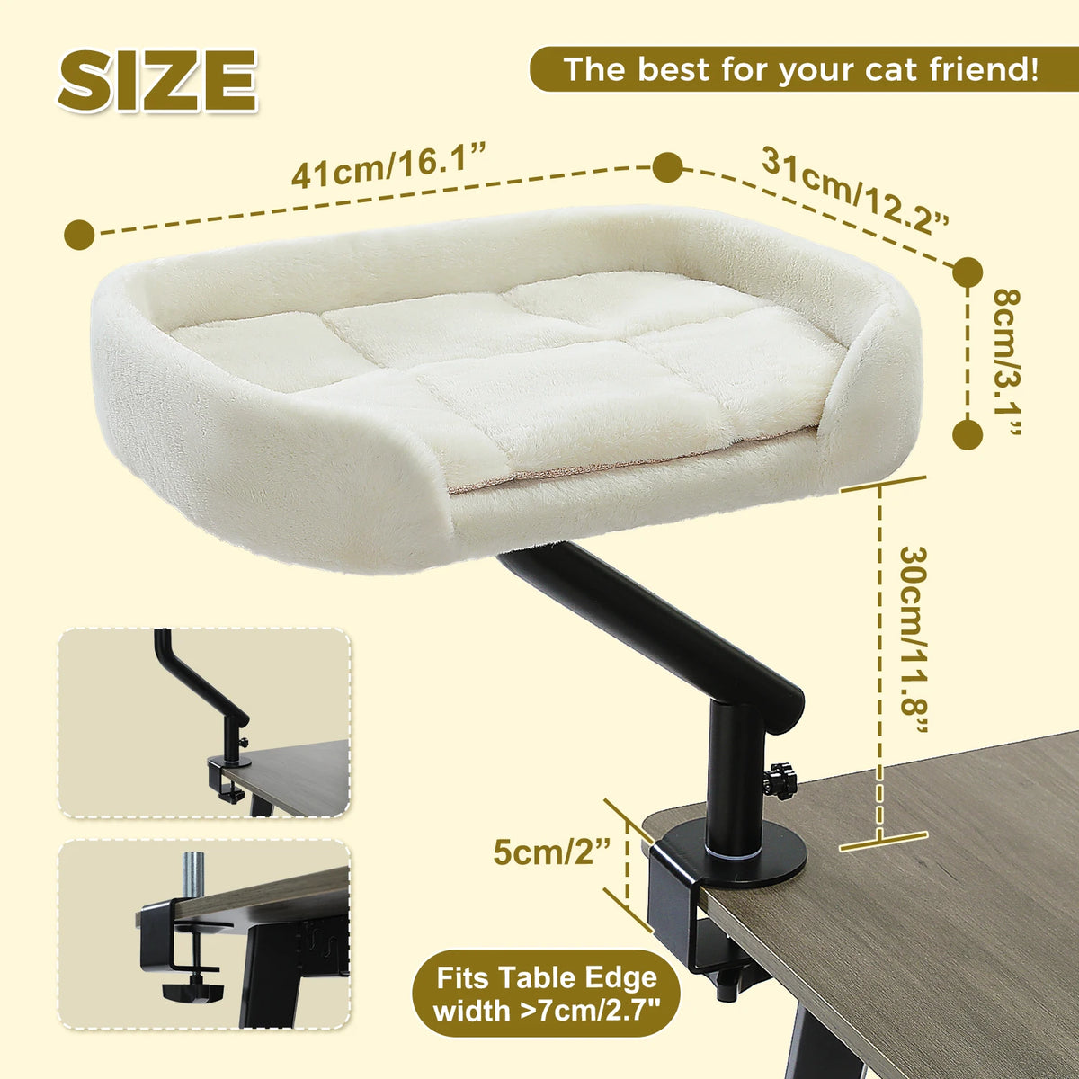Breathable 360 Rotatable Cat Desk Bed Stand For Indoor Cats