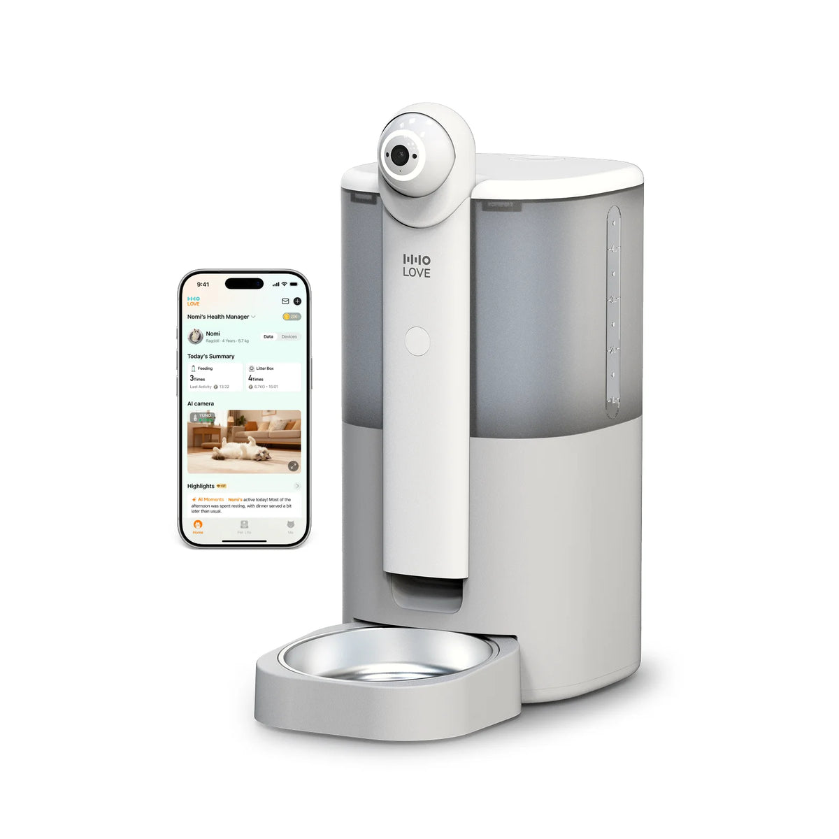 Automatic Pet Feeder for Cats & Dogs 5L, Smart Cat Dog Food Dispenser with 1080P Camera & Night Vision, AI Feeding Schedule, 2.4G/5G WiFi App Control, Timed Feeding, Fresh Food Storage