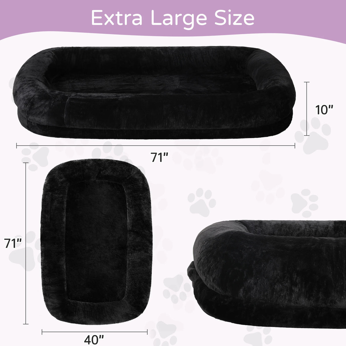 Orthopedic Dog Bed With Removable Faux Fur Cover For Adults