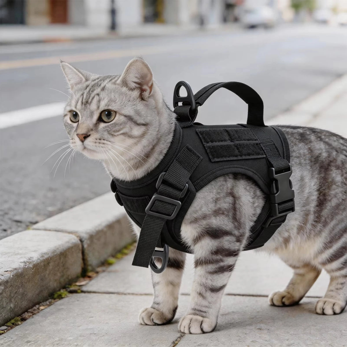 PETRAVEL Adjustable Tactical Cat Harness And Leash Set