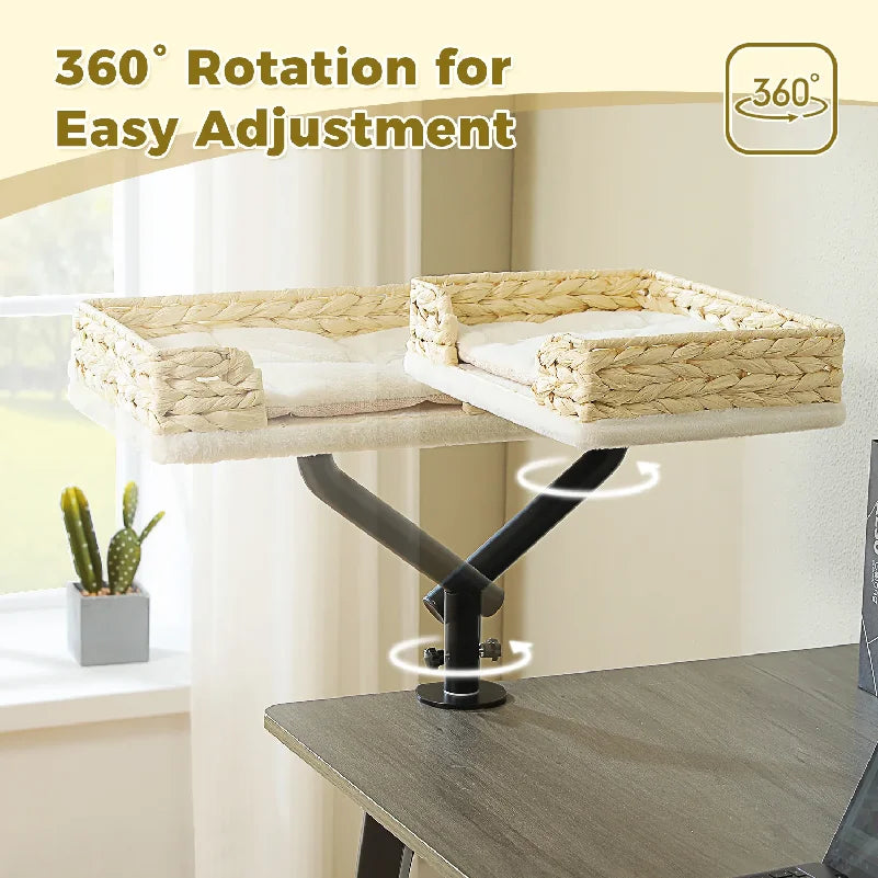 Breathable 360 Rotatable Cat Desk Bed Stand For Indoor Cats