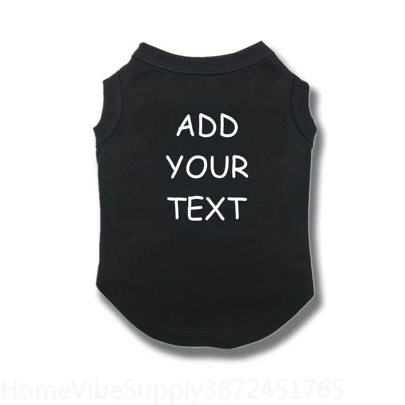 Custom Personalized Text Pet Tank Top Sleeveless Vest Lightweight Dog Cat T-Shirt Clothes For Small Medium Pets Supply