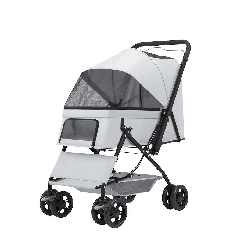 Portable Four Wheel Pet Stroller For Comfortable And Safe Travel