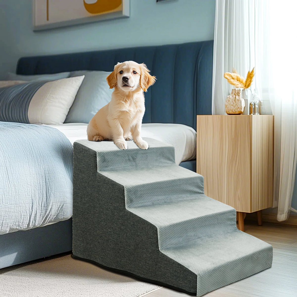High Density Foam Dog Stairs For Small Dogs With Cover