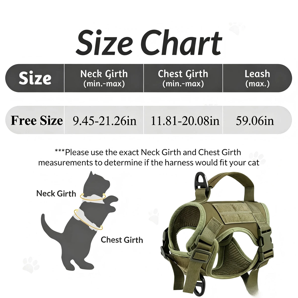 PETRAVEL Adjustable Tactical Cat Harness And Leash Set