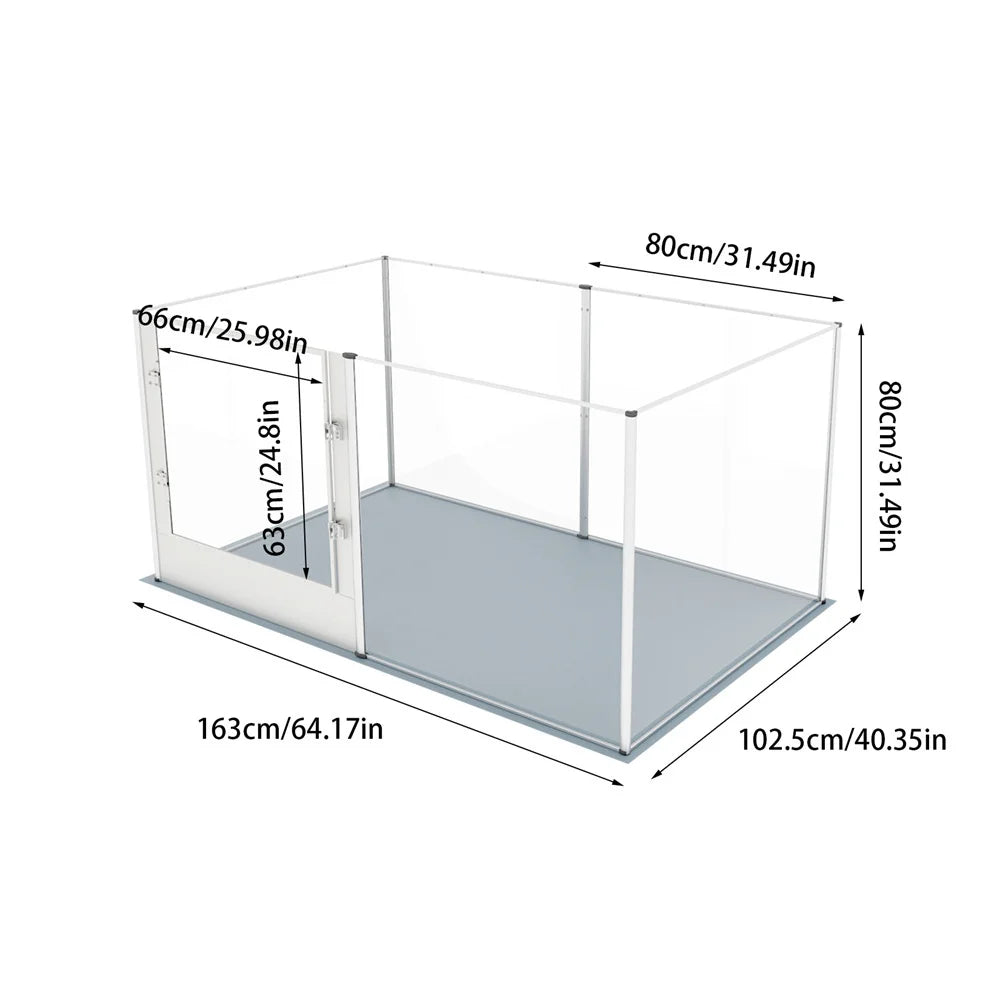 BORWART Acrylic Dog Playpen Indoor Pet Enclosure With Clear Panels