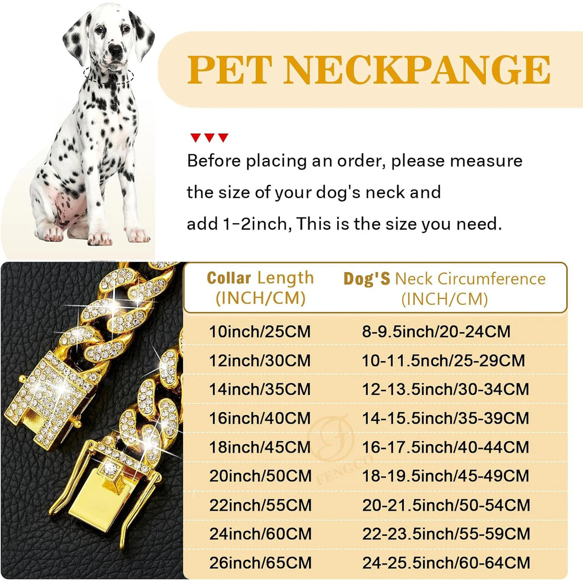 Adjustable Luxury Stainless Steel Dog Chain Collar For Pets