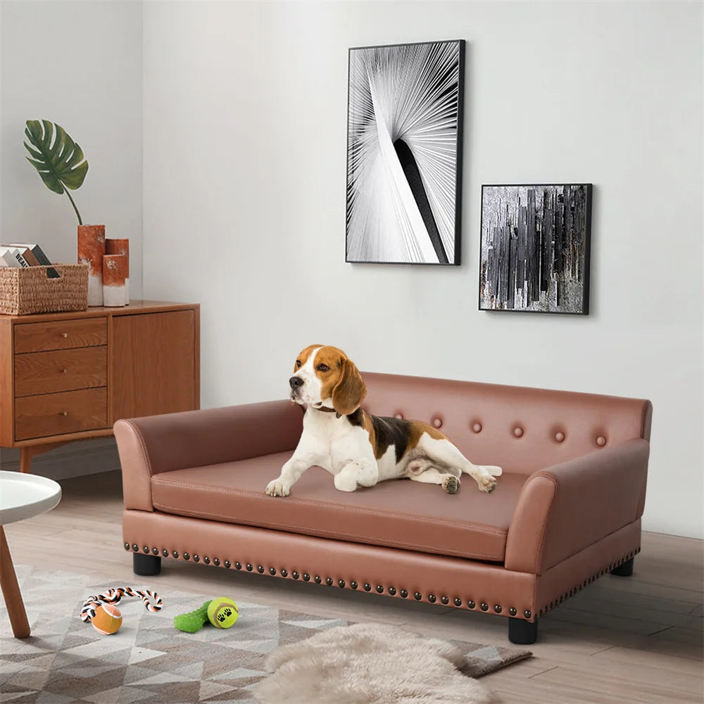 BORWART Raised Dog Sofa Bed With Removable Cover For Pets