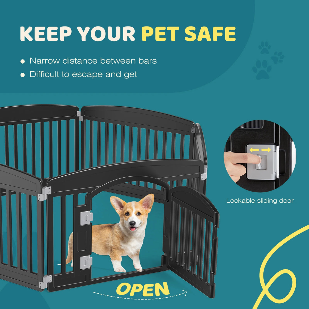 JHK Plastic Dog Playpen For Small Medium Pets Safety Fence