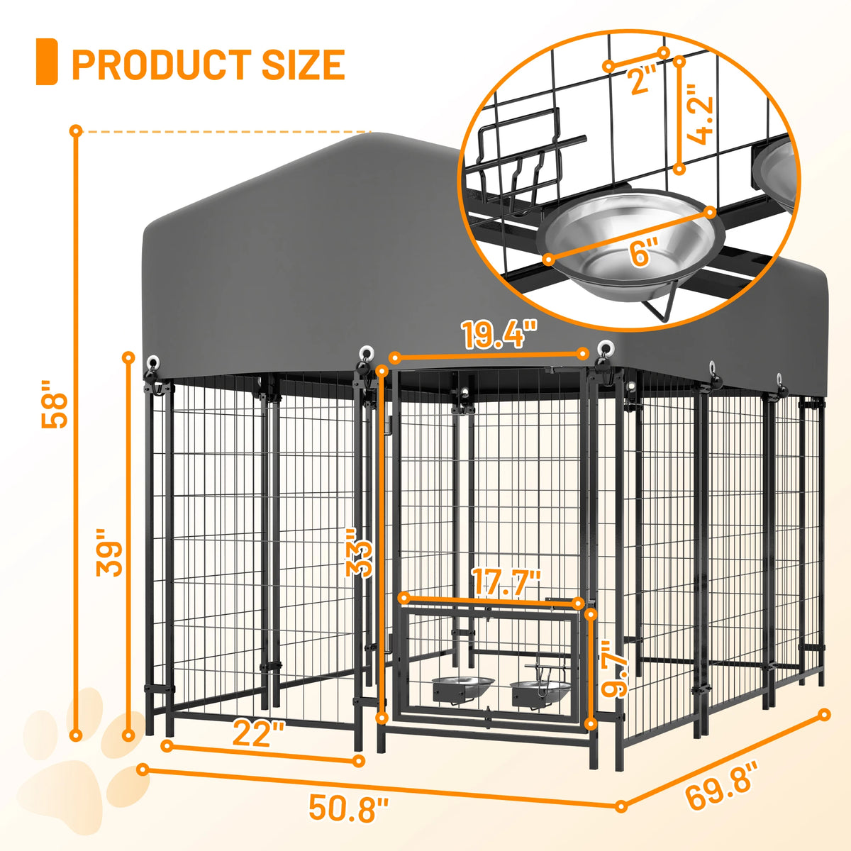 Heavy Duty Welded Wire Dog Kennel With Double Lock System