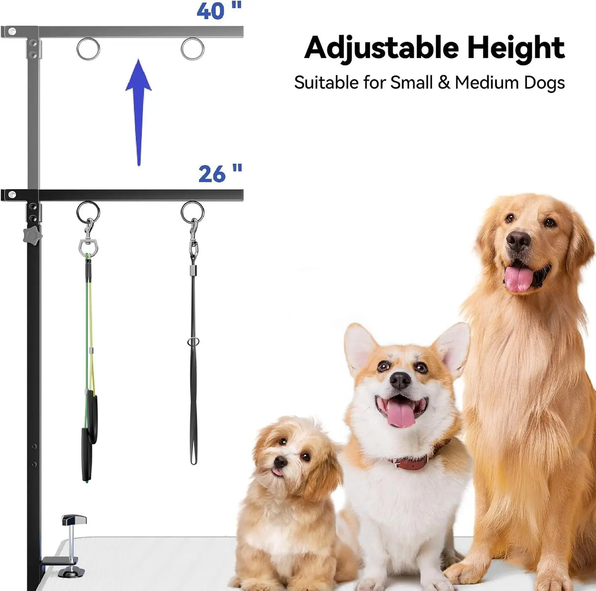 Adjustable Table Clamp Dog Grooming Hammock Stand With Arm
