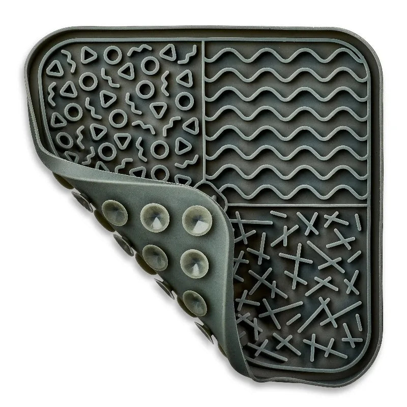 Silicone Lick Mat for Pets, Gray, 7.87" x 7.87"