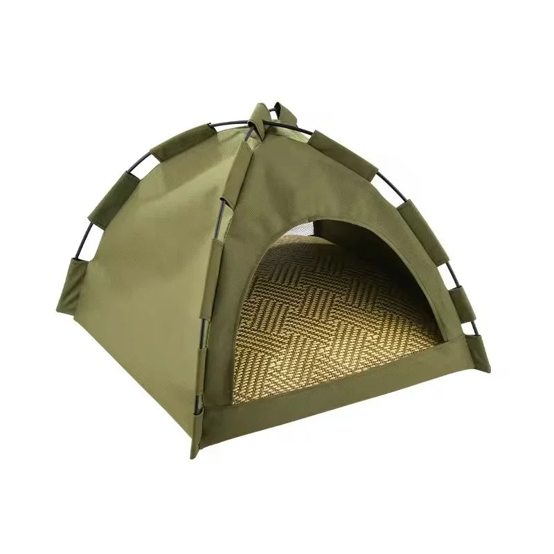 Foldable Semi Enclosed Pet Tent Washable Cat And Dog Shelter