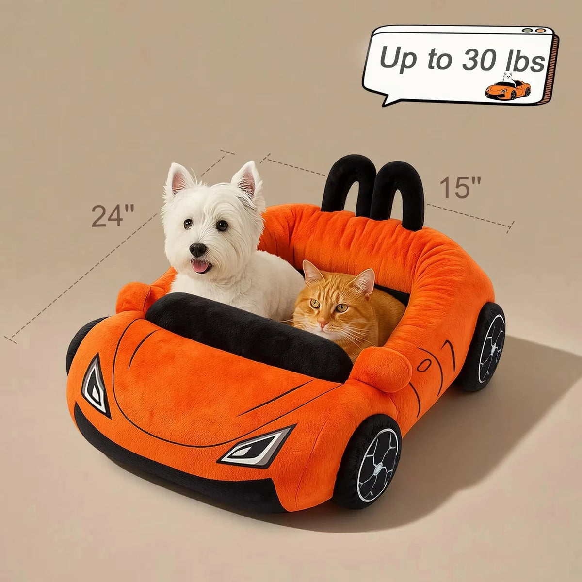 CWV Supercar Coral Fleece Pet Bed With Soft Pillow