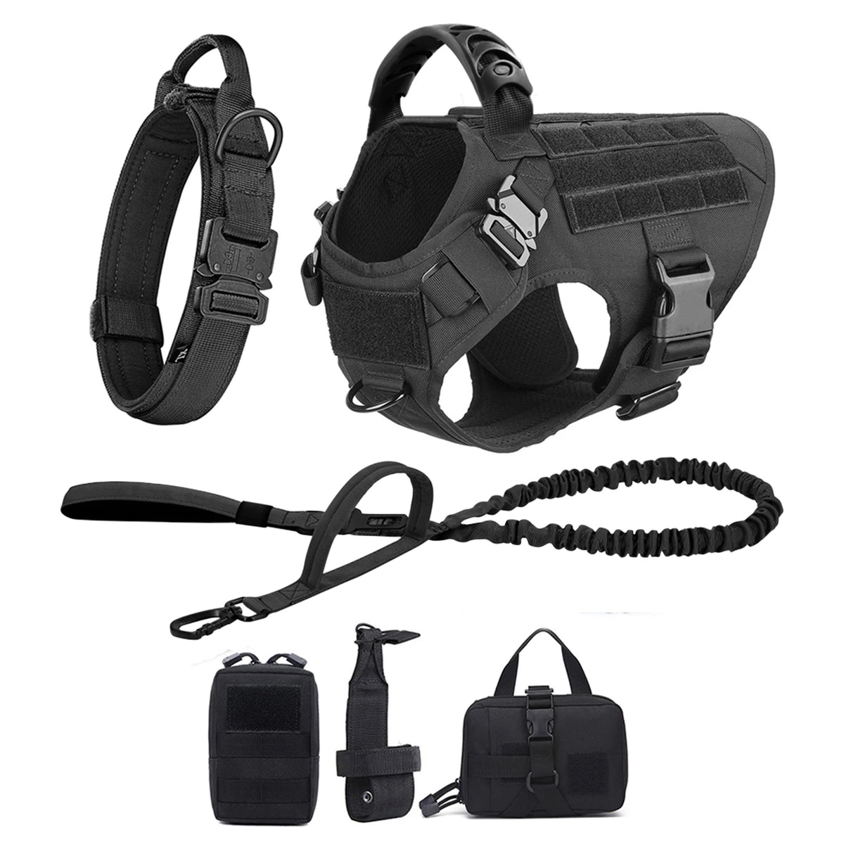 Petravel Padded Nylon Dog Harness And Training Leash Set