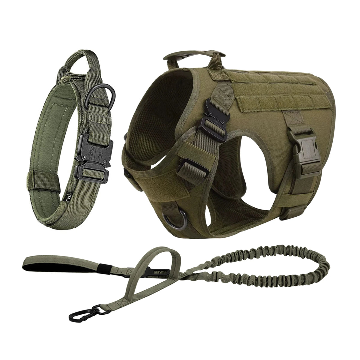 Tactical Nylon Dog Harness Padded Quick Release Buckle For Training