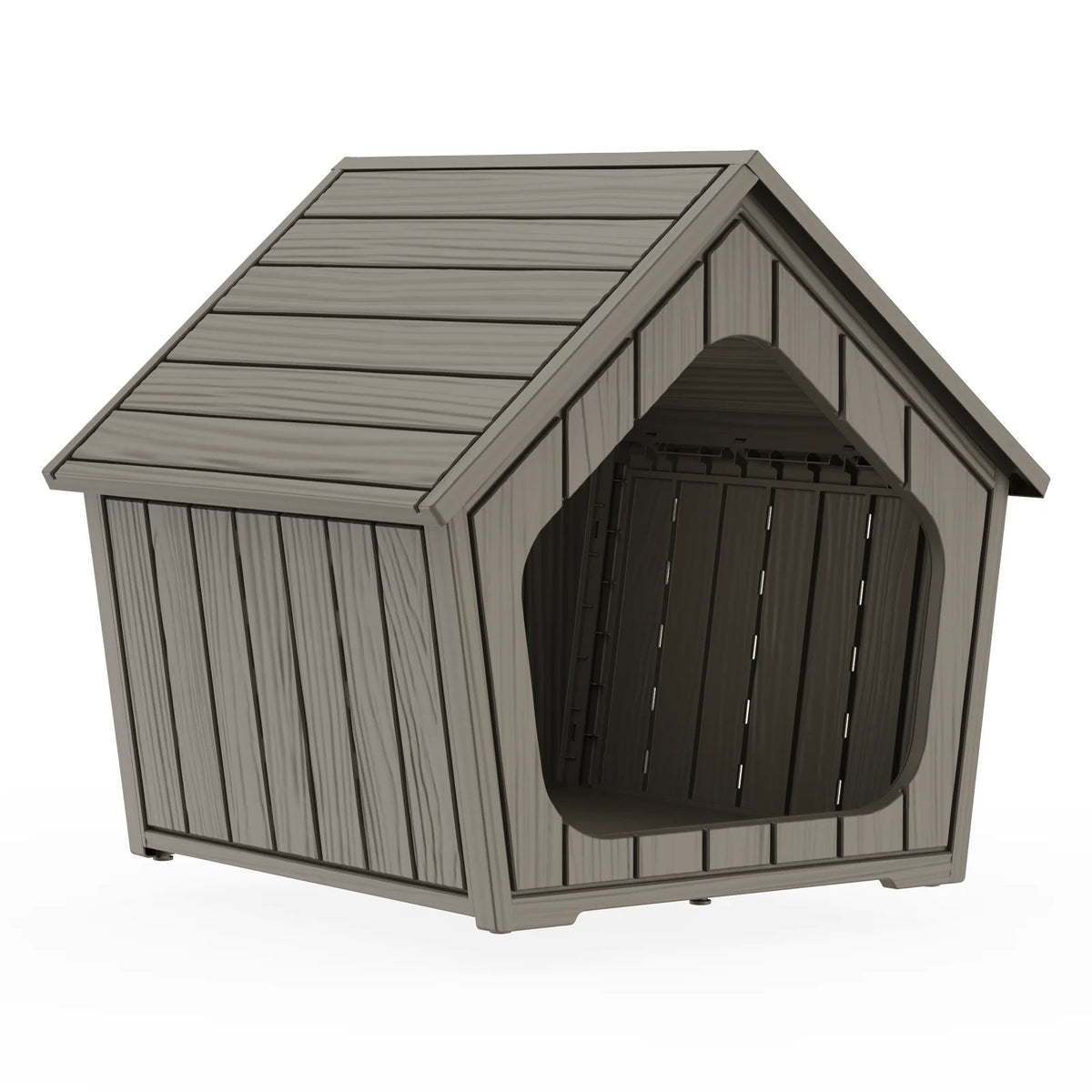 Waterproof Outdoor Plastic Dog House With Ventilated Gable Roof