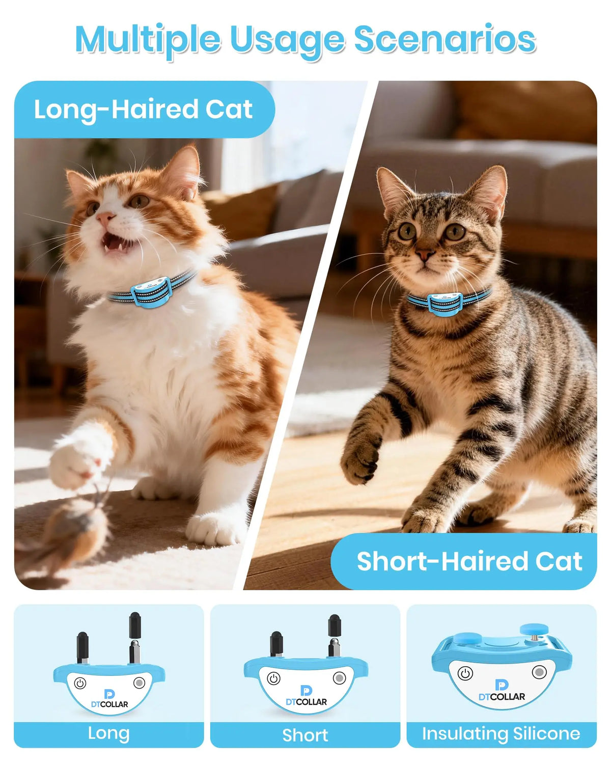 PaiPaitek Wireless Cat Training Collar With Long Range Remote Control