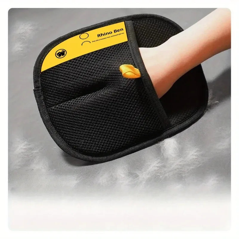 Two Pack Double Sided Pet Grooming Gloves Absorb Cleaning Mitt