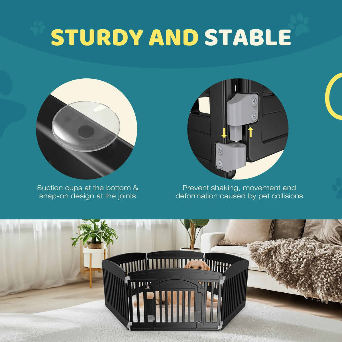 JHK Plastic Dog Playpen For Small Medium Pets Safety Fence