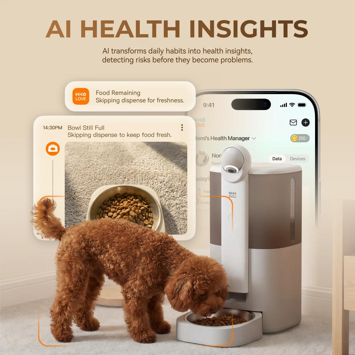 Automatic Pet Feeder for Cats & Dogs 5L, Smart Cat Dog Food Dispenser with 1080P Camera & Night Vision, AI Feeding Schedule, 2.4G/5G WiFi App Control, Timed Feeding, Fresh Food Storage
