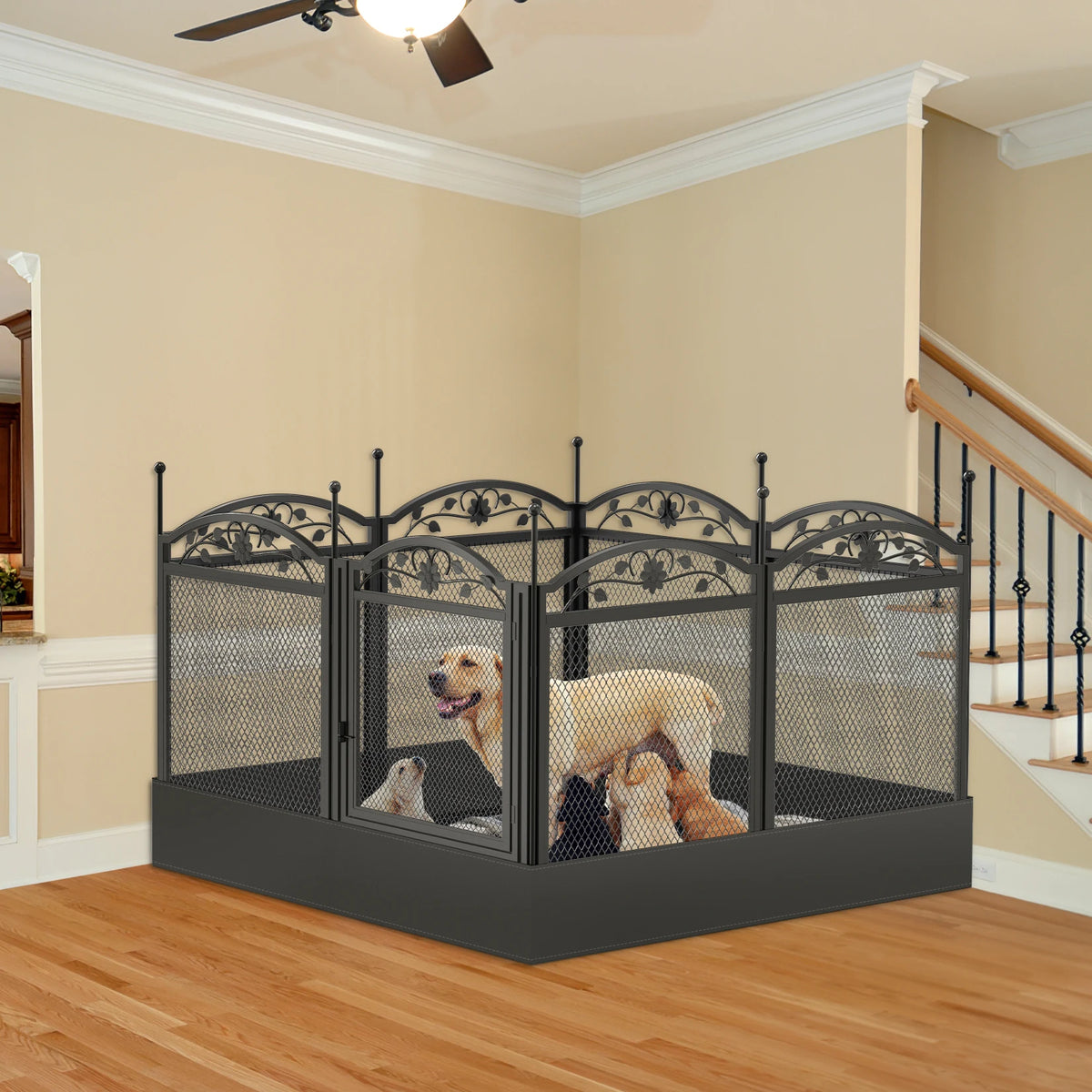 Bingopaw Heavy Duty Metal Dog Playpen For Secure Indoor Use