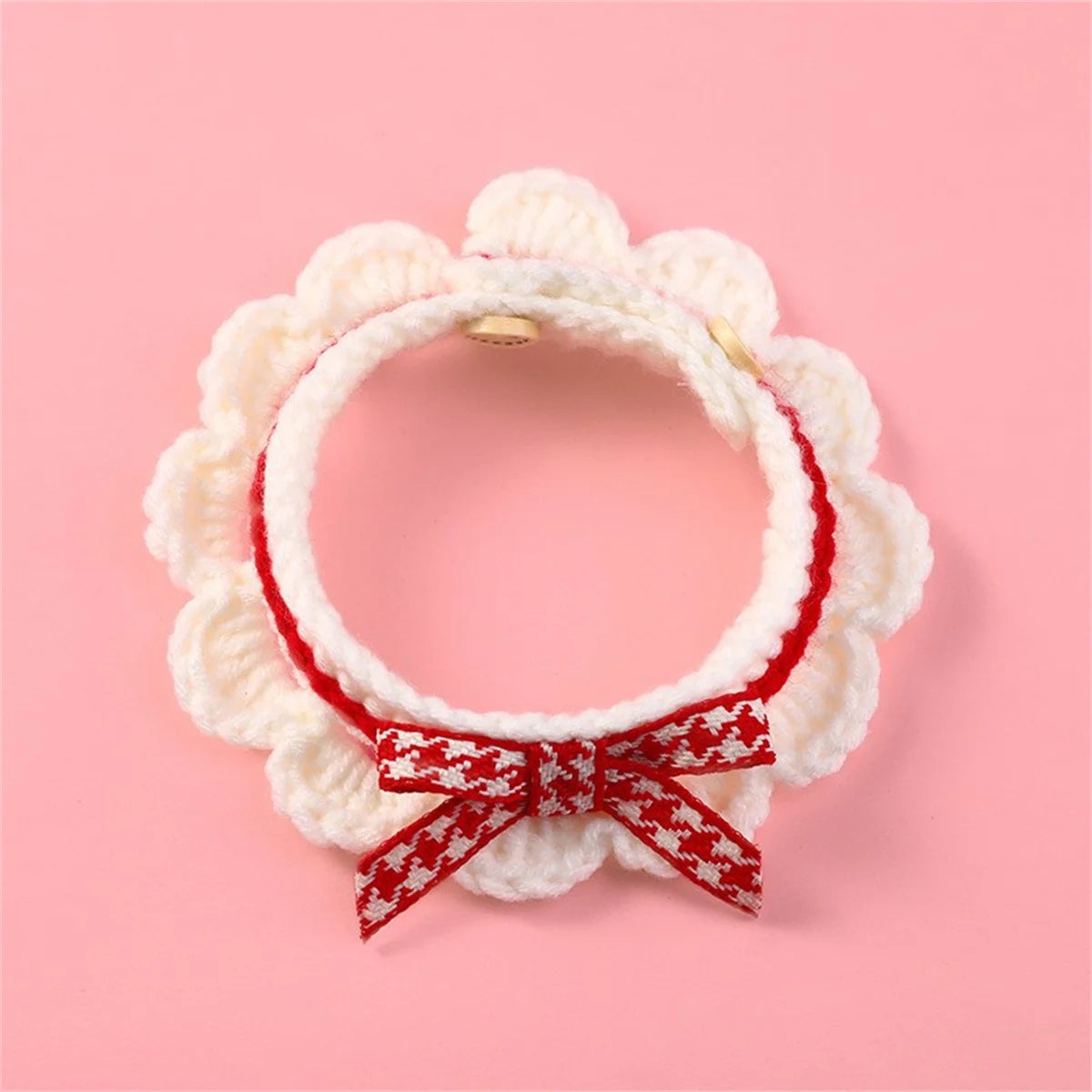 Soft Bow Knot Adjustable Knitted Collar For Cats And Dogs