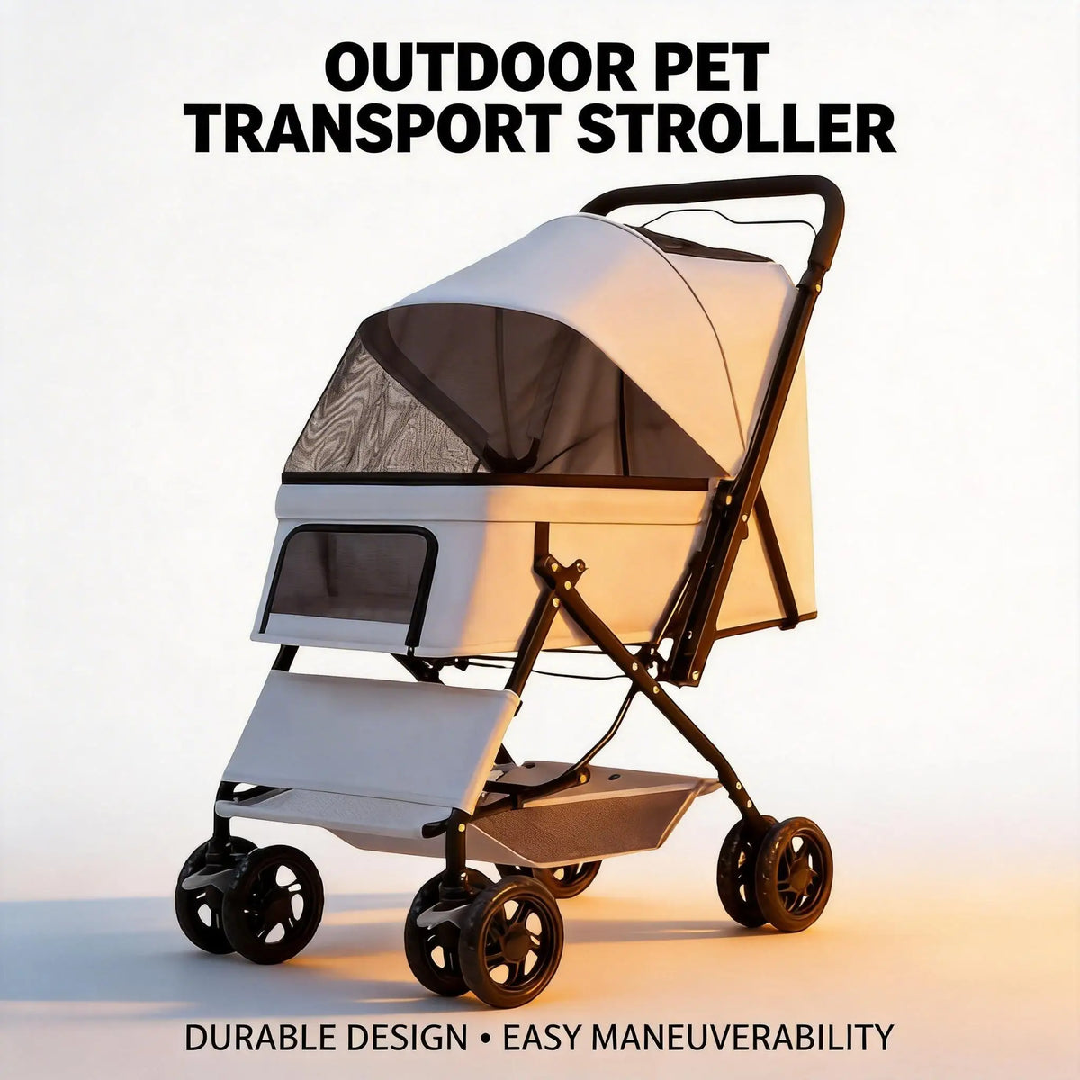 Portable Four Wheel Pet Stroller For Comfortable And Safe Travel