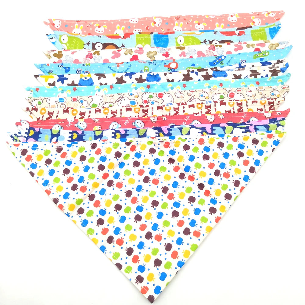 Comfortable Cotton Dog Bandana And Puppy Scarf Set