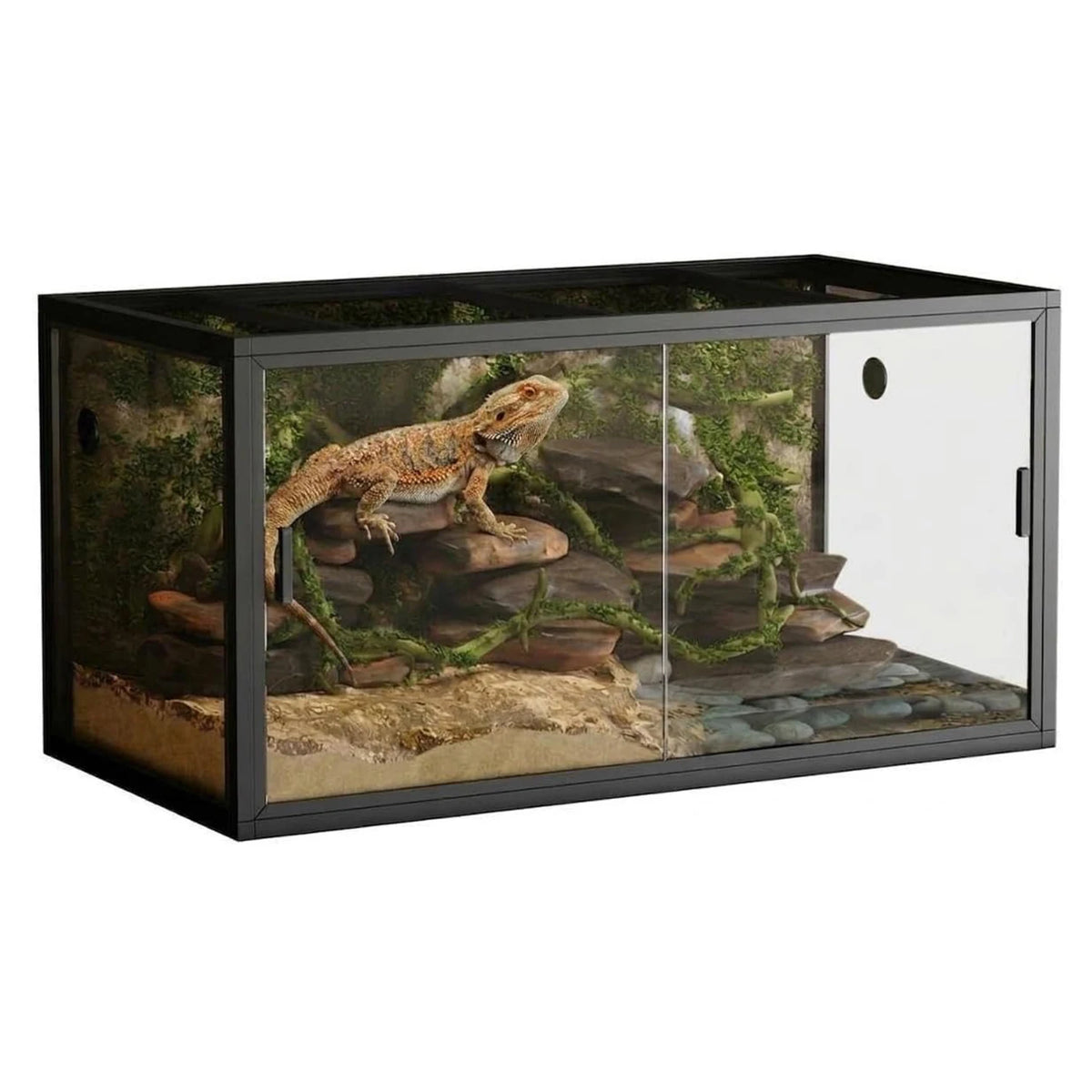 120 Gallon Reptile Terrarium, 4x2x2 ft Front Opening Glass Enclosure,Reptile Tank with Screen Top Ventilation for Lizard Snake