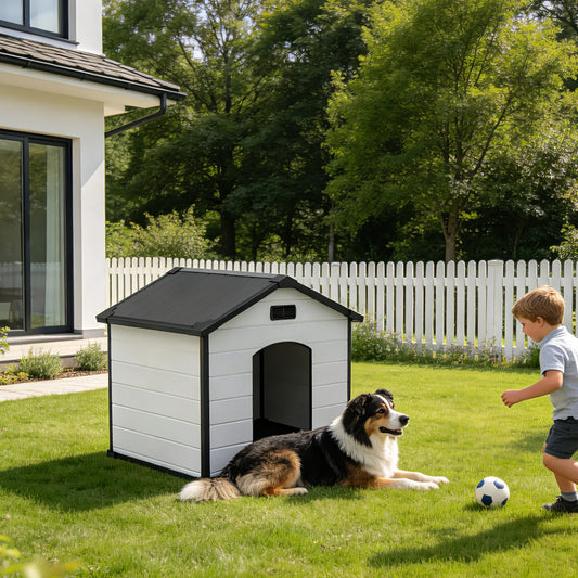 Waterproof Plastic Dog House With Removable Roof And Ventilation