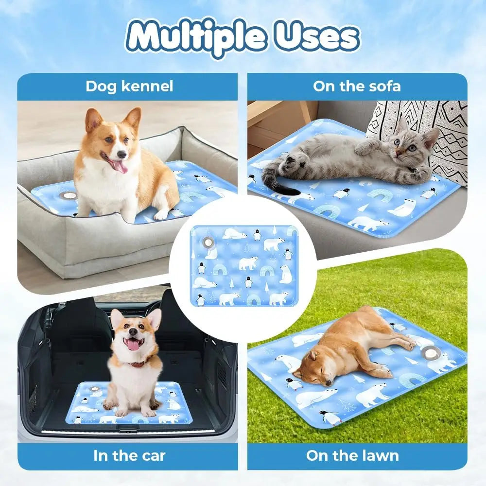 90×60cm Pet Cooling Mat, keeps pets away from hot in summer,washable & portable for dogs and cats