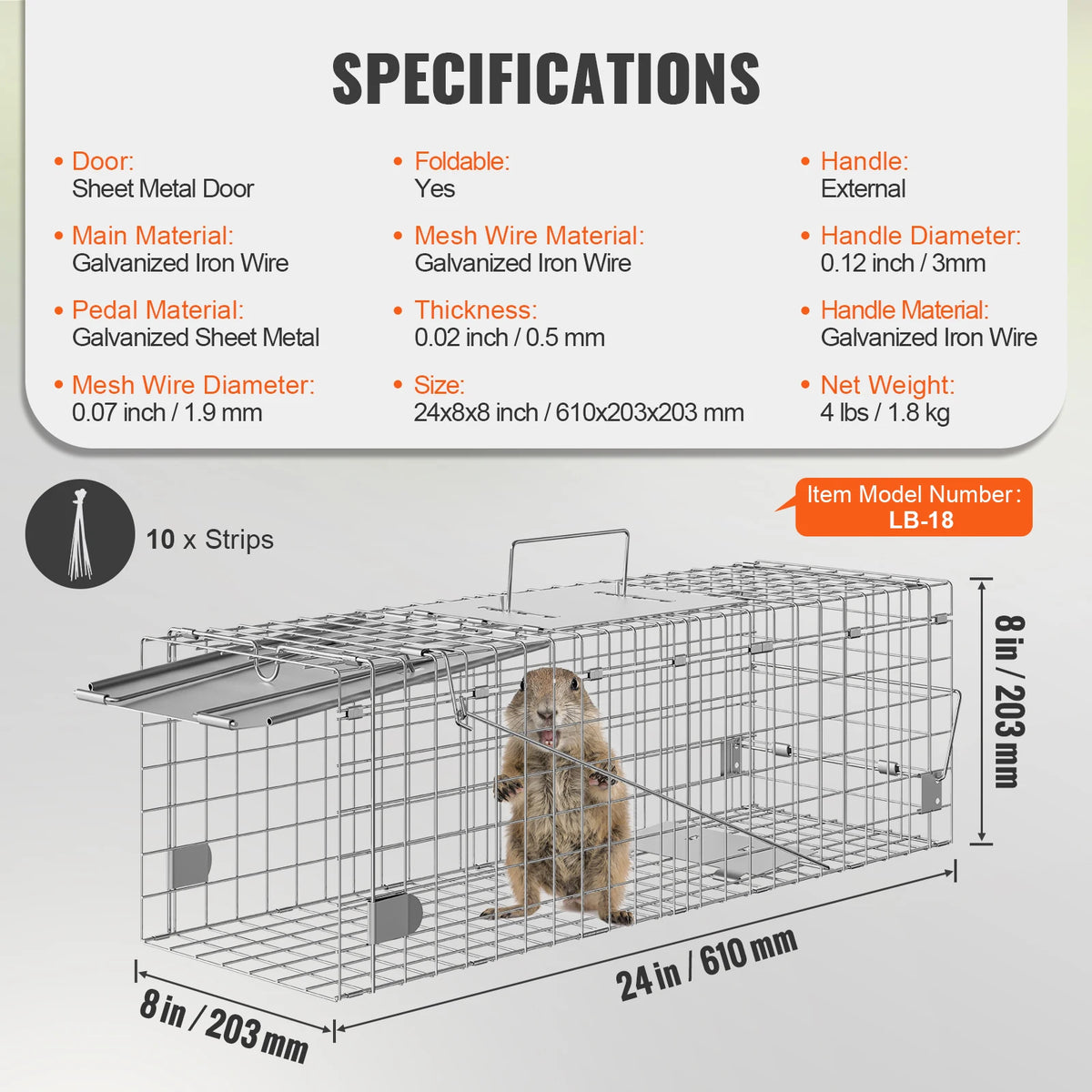 SucceBuy Humane Live Trap Cage For Cats Rodents And Wildlife