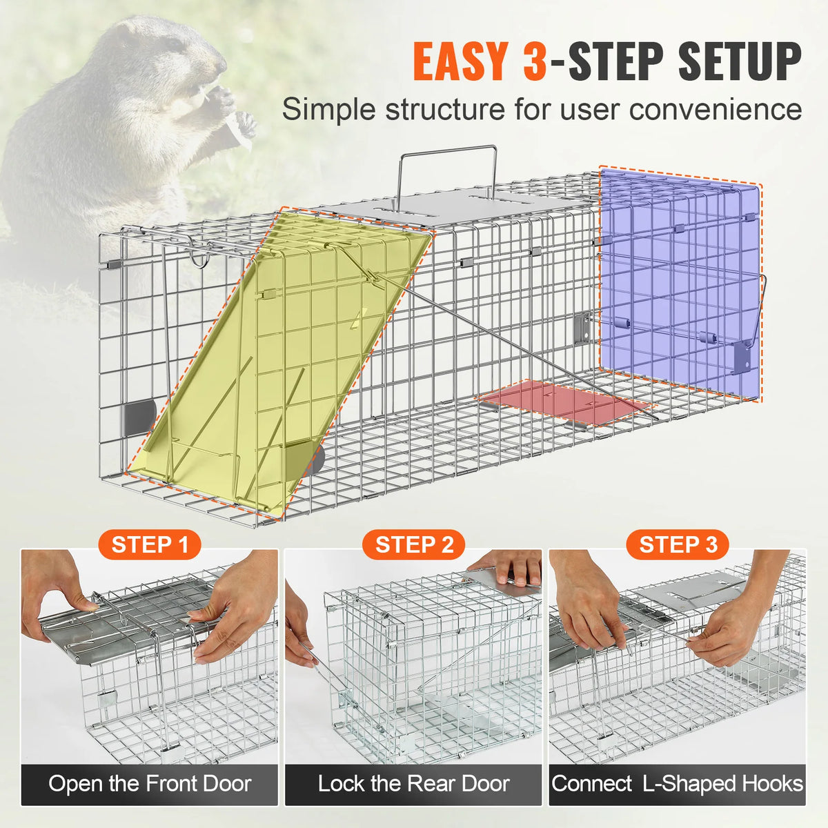 SucceBuy Humane Live Trap Cage For Cats Rodents And Wildlife