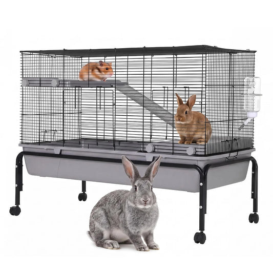 HiMISS Small Animal Cage With Stand And Removable Tray