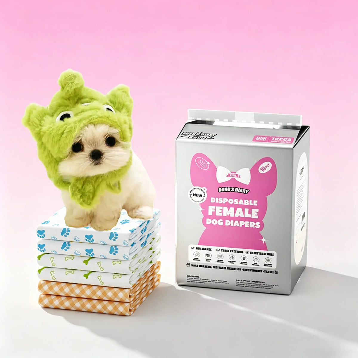 Dono Dog Diapers Female, Disposable Small Puppy Diapers for Heat,Ultra Absorbent Protection, Leak Proof with Wetness Indicator, Comfortable Fit For Girl Dogs in Heat&elderly incontinence
