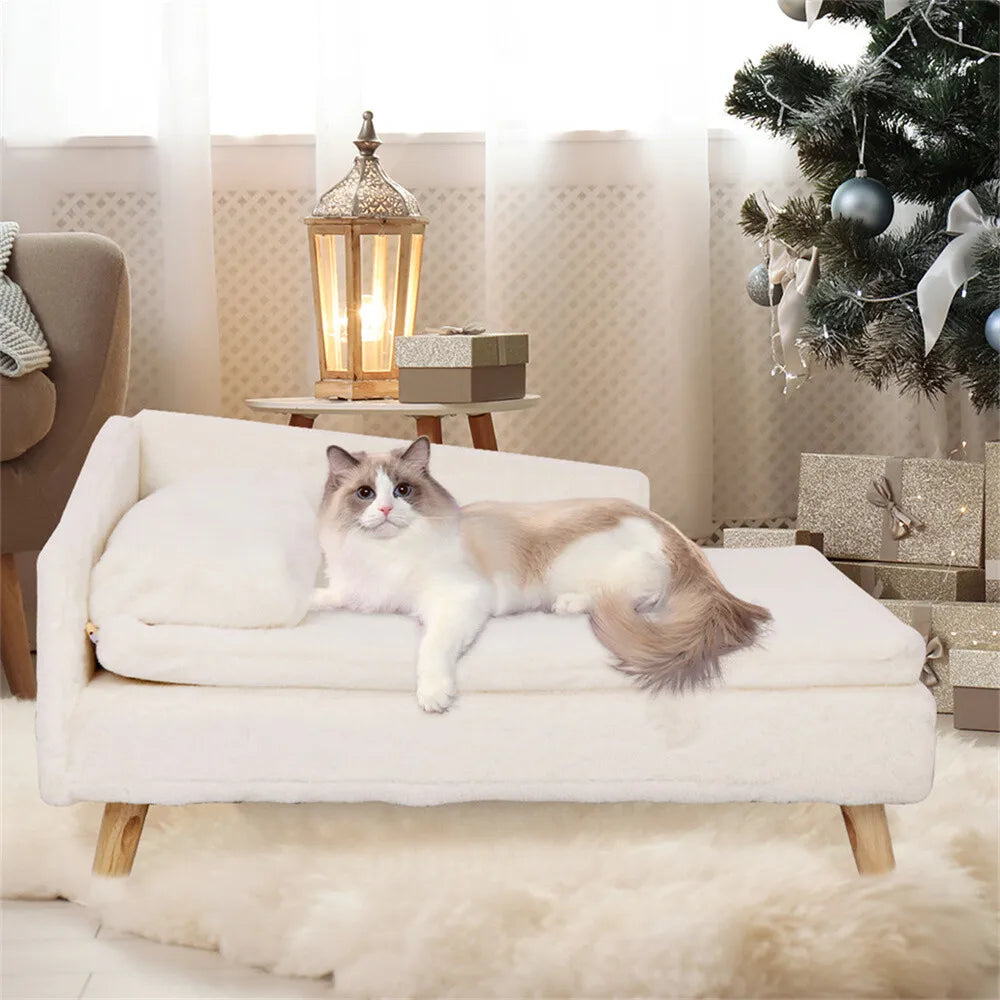 BORWART Elevated Dog Sofa Bed With Plush Waterproof Cushion
